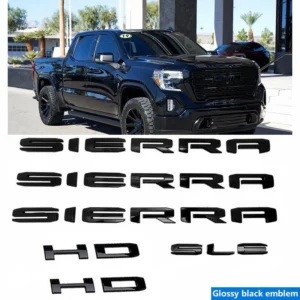 Emblem Sets Grille Rear & Lettering for 2020-26 GMC Sierra HD AT4 Denali SLE SLT - Image 11