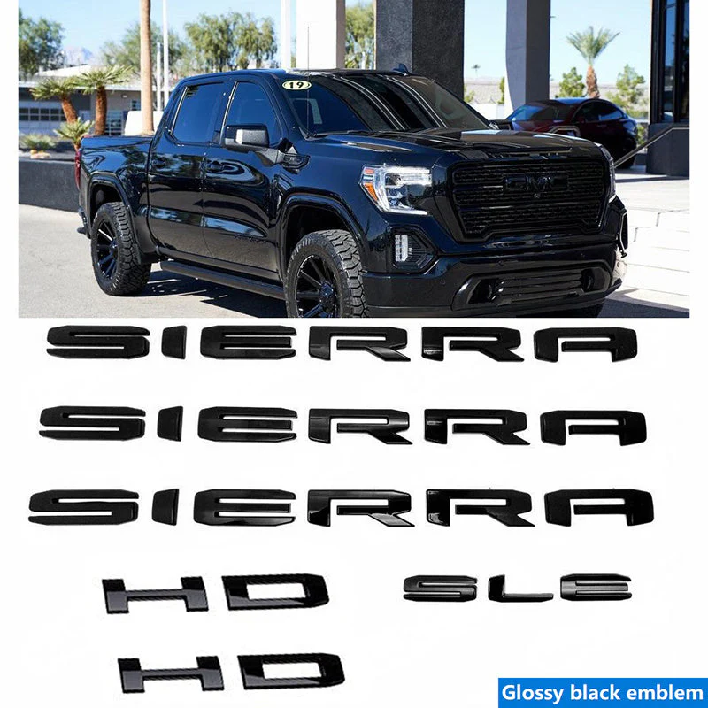 Emblem Sets Grille Rear & Lettering for 2020-26 GMC Sierra HD AT4 Denali SLE SLT - Image 11