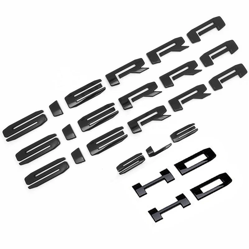 Emblem Sets Grille Rear & Lettering for 2020-26 GMC Sierra HD AT4 Denali SLE SLT - Image 12