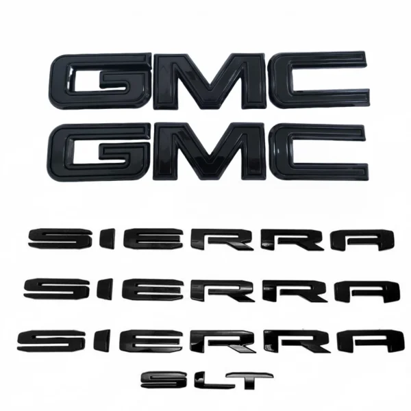 Emblem Sets Grille Rear & Lettering for 2019-26 GMC Sierra 1500 AT4 Denali SLE SLT