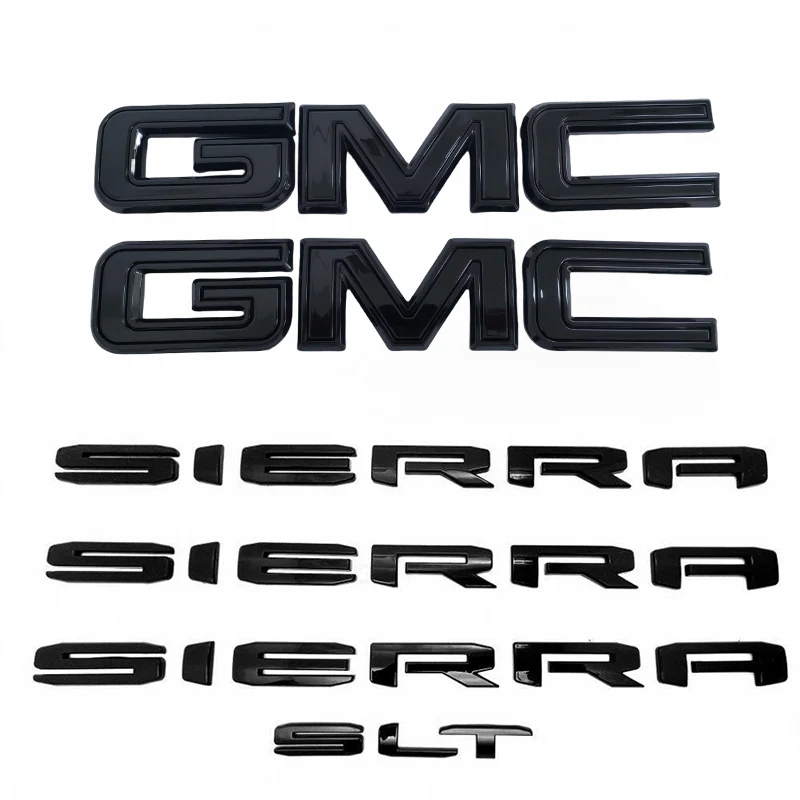 Emblem Sets Grille Rear & Lettering for 2019-26 GMC Sierra 1500 AT4 Denali SLE SLT - Image 4