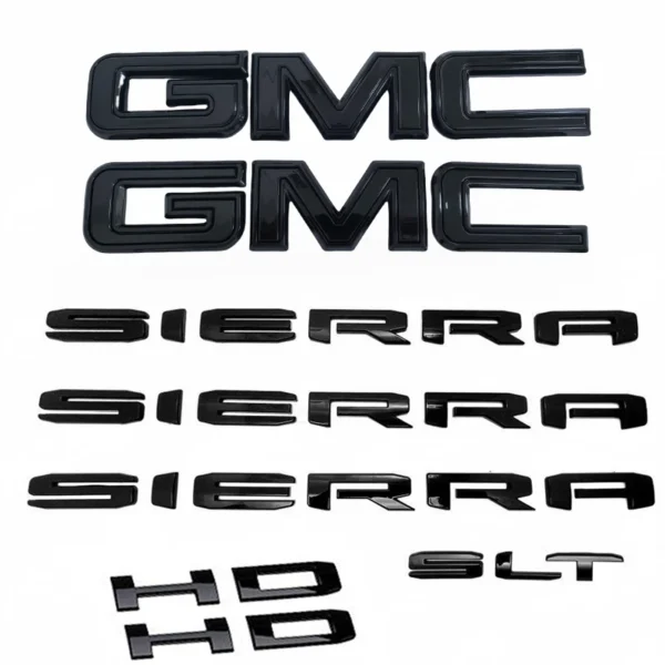 Emblem Sets Grille Rear & Lettering for 2020-26 GMC Sierra HD AT4 Denali SLE SLT
