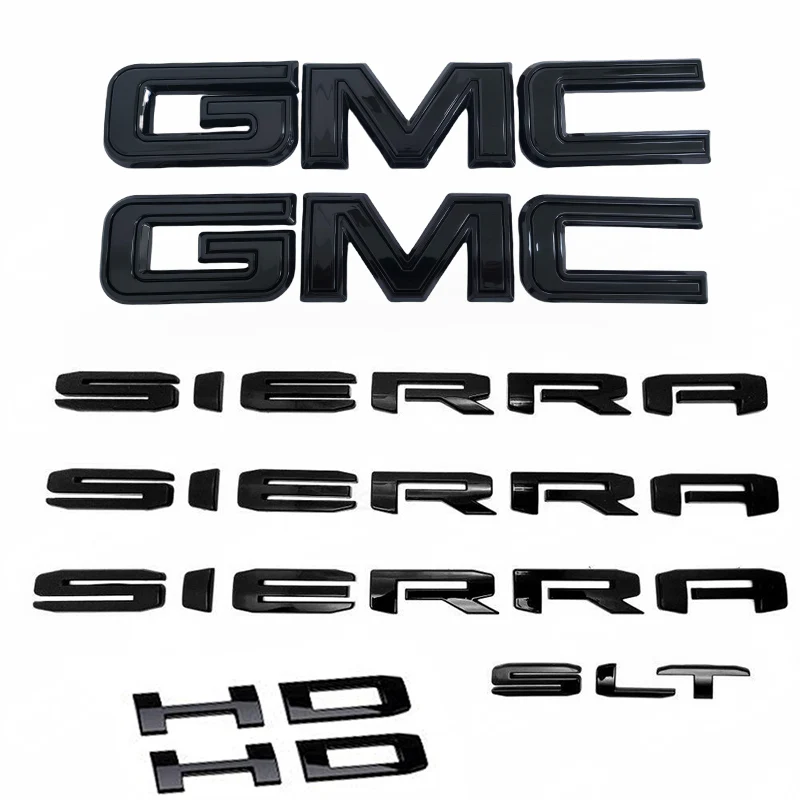 Emblem Sets Grille Rear & Lettering for 2020-26 GMC Sierra HD AT4 Denali SLE SLT - Image 5