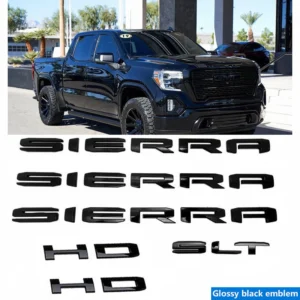 Emblem Sets Grille Rear & Lettering for 2020-26 GMC Sierra HD AT4 Denali SLE SLT - Image 13