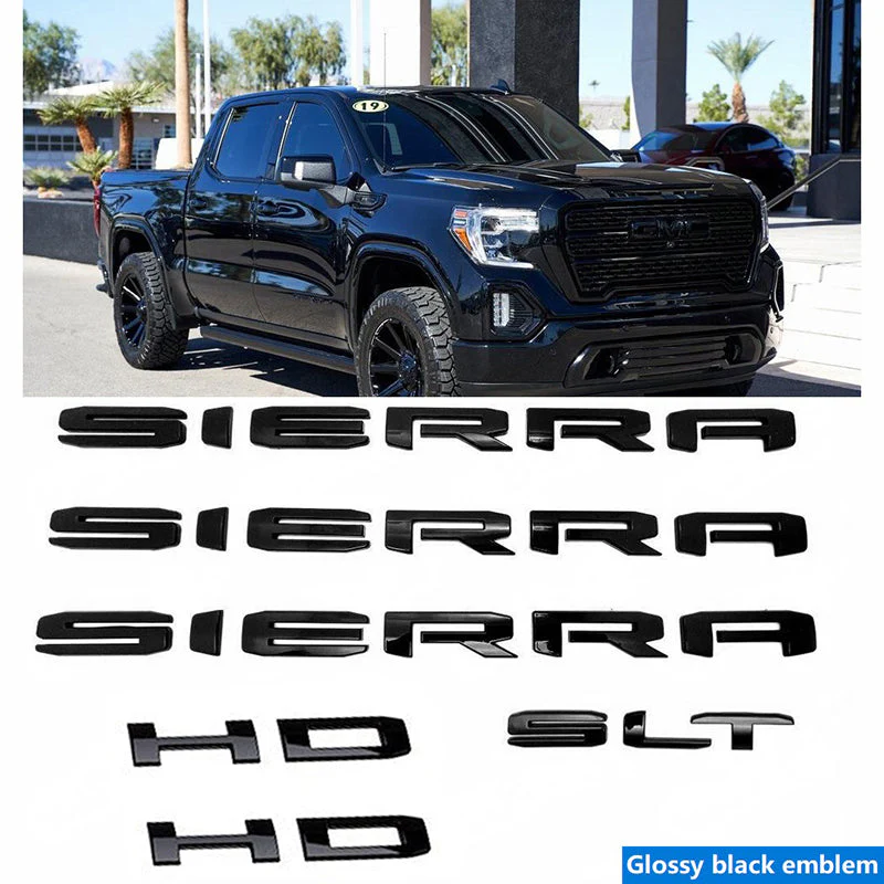 Emblem Sets Grille Rear & Lettering for 2020-26 GMC Sierra HD AT4 Denali SLE SLT - Image 13