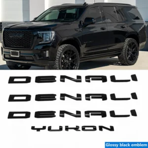 6 Emblem Sets Grille Rear & Lettering for 2021-2026 GMC Yukon Denali AT4 SLT - Image 6