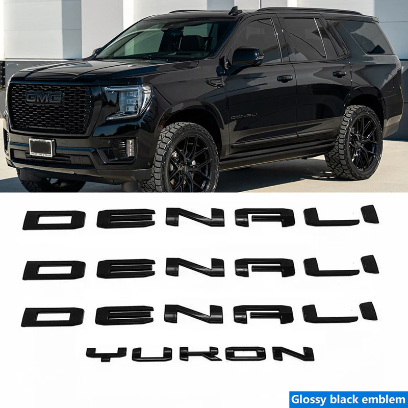 6 Emblem Sets Grille Rear & Lettering for 2021-2026 GMC Yukon Denali AT4 SLT - Image 6