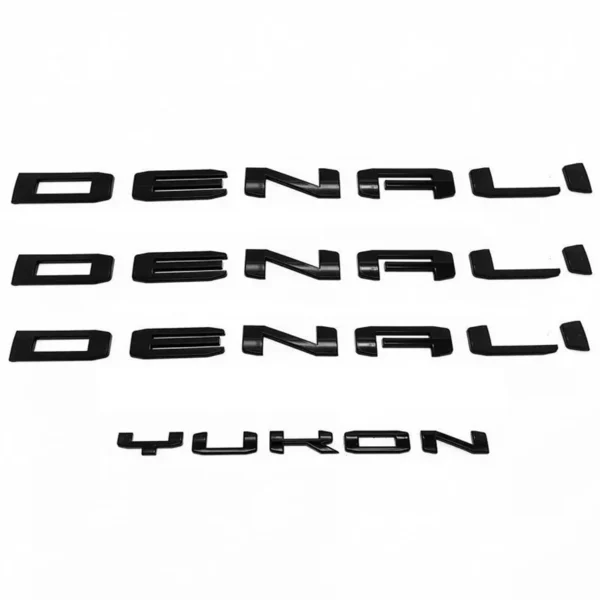 6 Emblem Sets Grille Rear & Lettering for 2021-2026 GMC Yukon Denali AT4 SLT