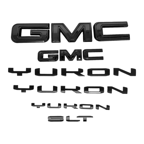 6 Emblem Sets Grille Rear & Lettering for 2021-2026 GMC Yukon Denali AT4 SLT