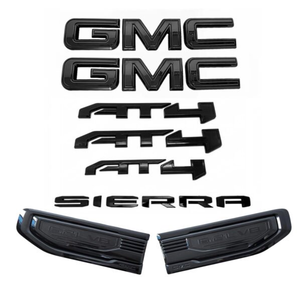 8 Emblem Sets for 2019-2026 GMC Sierra 1500 AT4 Grille Tailgate Fender Vent