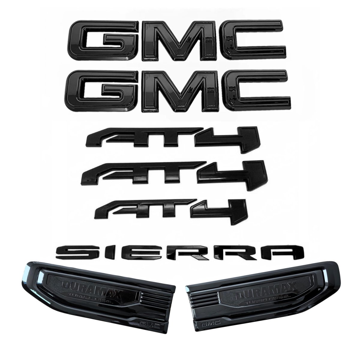 8 Emblem Sets for 2019-2026 GMC Sierra 1500 AT4 Grille Tailgate Fender Vent - Image 4