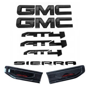 8 Emblem Sets for 2019-2026 GMC Sierra 1500 AT4 Grille Tailgate Fender Vent - Image 1