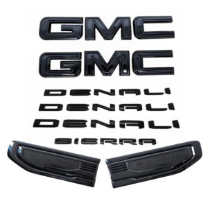 8 Emblem Sets for 2019-2026 GMC Sierra 1500 Denali Grille Tailgate Fender Vent - Image 2