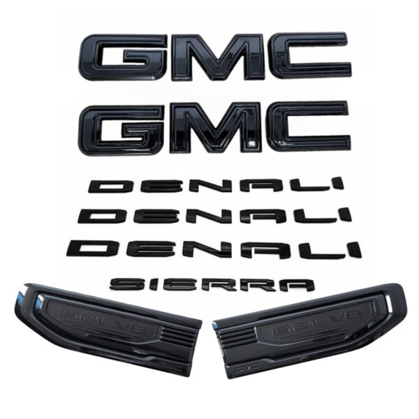 8 Emblem Sets for 2019-2026 GMC Sierra 1500 Denali Grille Tailgate Fender Vent