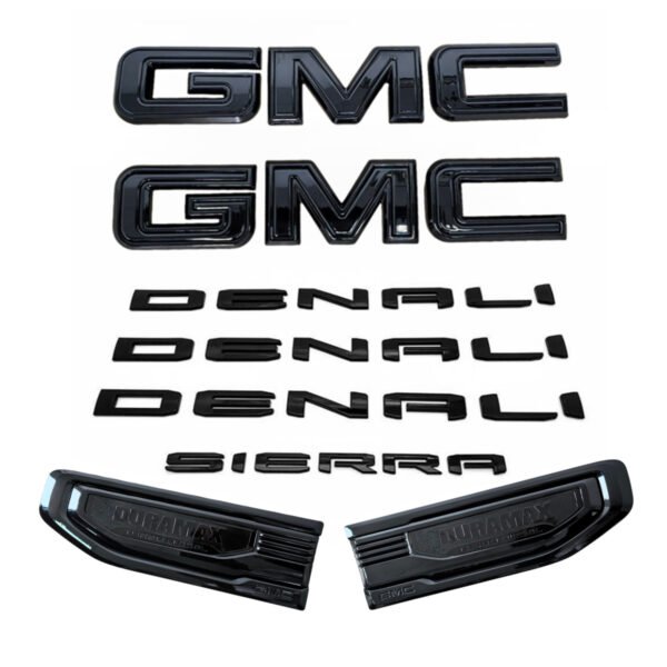 8 Emblem Sets for 2019-2026 GMC Sierra 1500 Denali Grille Tailgate Fender Vent