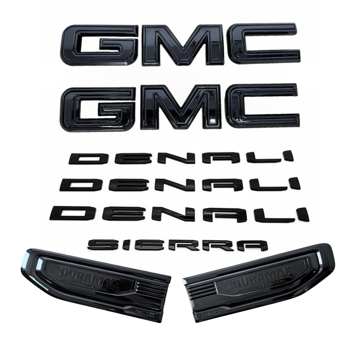 8 Emblem Sets for 2019-2026 GMC Sierra 1500 Denali Grille Tailgate Fender Vent - Image 4
