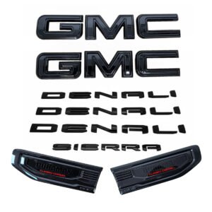 8 Emblem Sets for 2019-2026 GMC Sierra 1500 Denali Grille Tailgate Fender Vent - Image 5