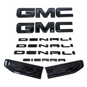 8 Emblem Sets for 2019-2026 GMC Sierra 1500 Denali Grille Tailgate Fender Vent - Image 6