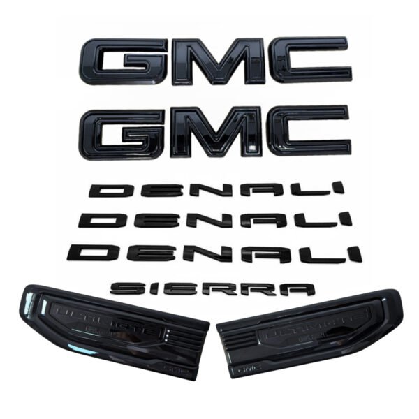 8 Emblem Sets for 2019-2026 GMC Sierra 1500 Denali Grille Tailgate Fender Vent