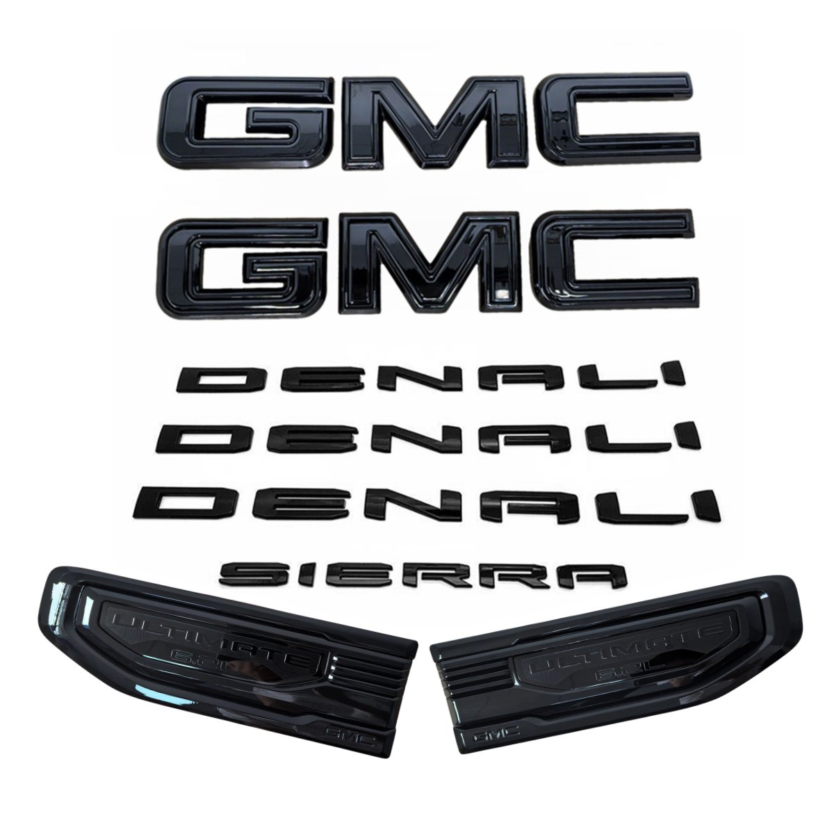 8 Emblem Sets for 2019-2026 GMC Sierra 1500 Denali Grille Tailgate Fender Vent - Image 6