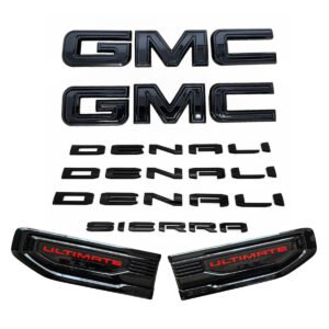 8 Emblem Sets for 2019-2026 GMC Sierra 1500 Denali Grille Tailgate Fender Vent - Image 1