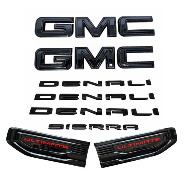 8 Emblem Sets for 2019-2026 GMC Sierra 1500 Denali Grille Tailgate Fender Vent