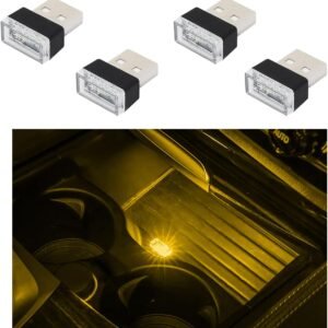 4 PCS USB LED Car Interior Atmosphere Lamp – Plug-in Ambient Lighting Kit - Image 1