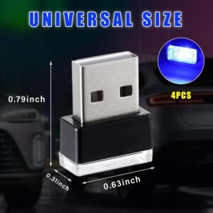 4 PCS USB LED Car Interior Atmosphere Lamp – Plug-in Ambient Lighting Kit - Image 6