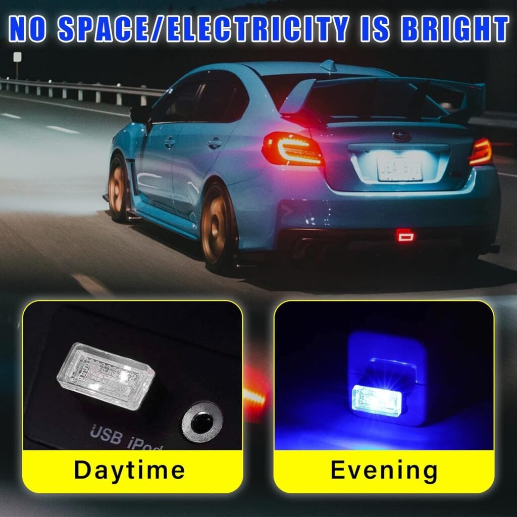 4 PCS USB LED Car Interior Atmosphere Lamp – Plug-in Ambient Lighting Kit