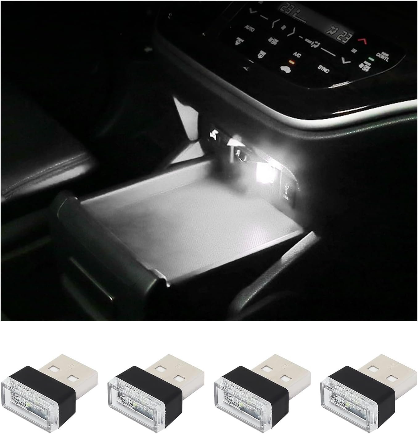 4 PCS USB LED Car Interior Atmosphere Lamp – Plug-in Ambient Lighting Kit - Image 5
