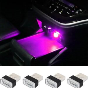 4 PCS USB LED Car Interior Atmosphere Lamp – Plug-in Ambient Lighting Kit - Image 3